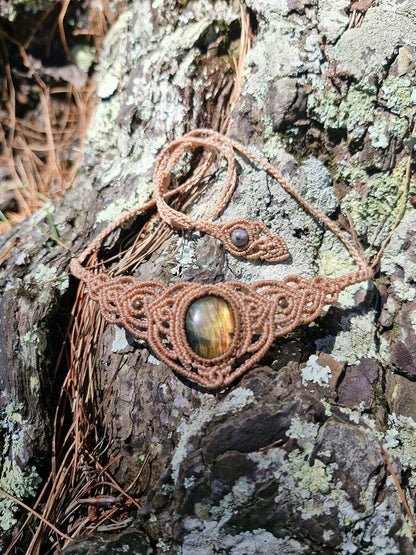 Labradorite Gold Energy Necklace Choker