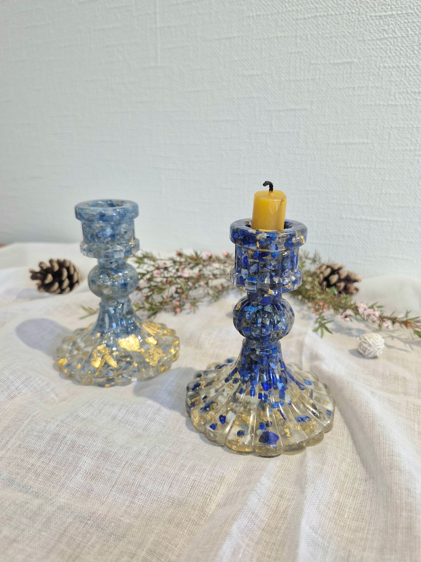 Lapis Lazuli - Tall Crystal Candle holder