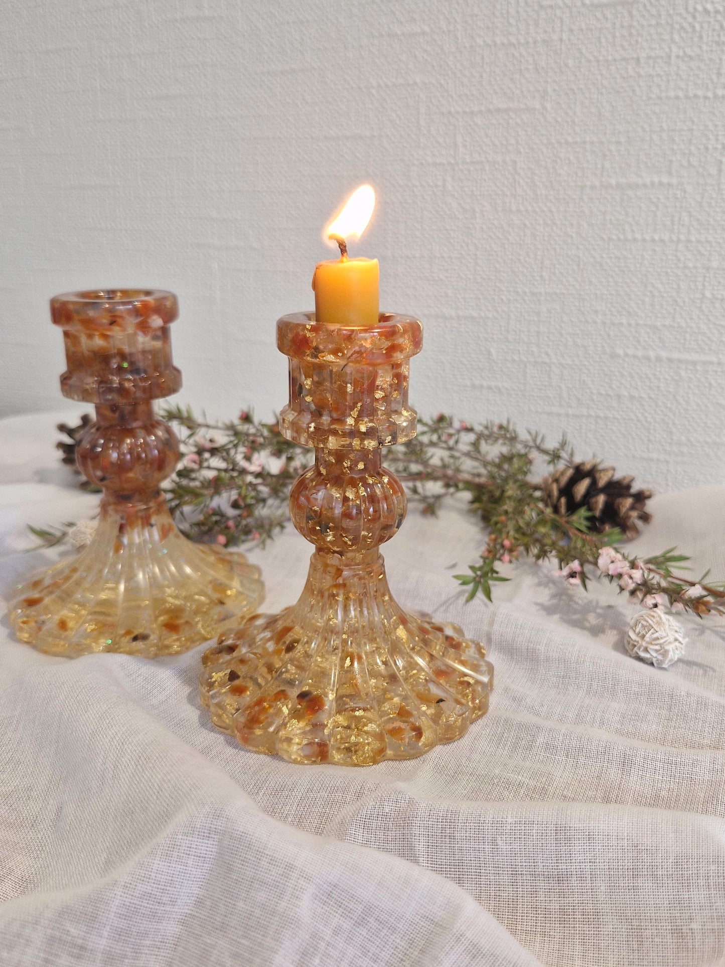 Carnelian - Tall Crystal Candle holder