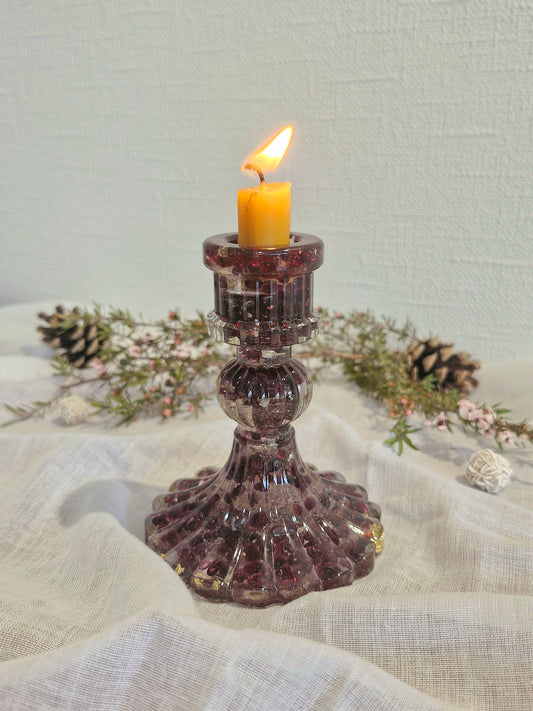 Garnet - Tall Crystal Candle holder