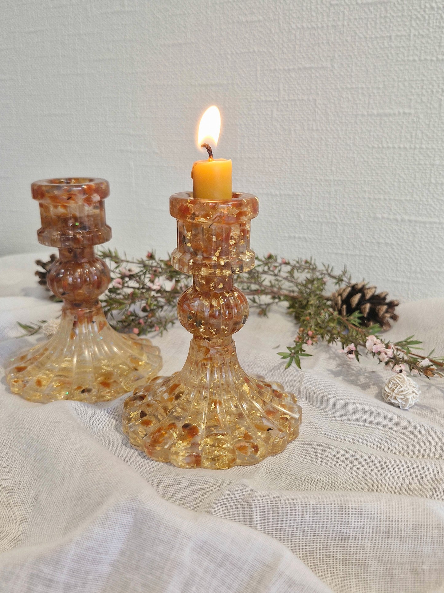 Carnelian - Tall Crystal Candle holder