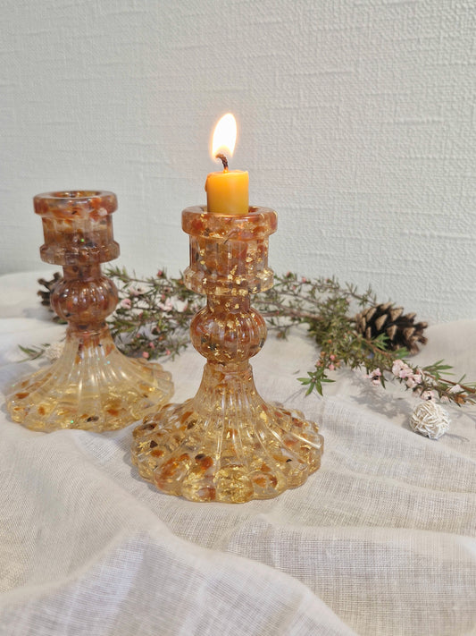 Carnelian - Tall Crystal Candle holder