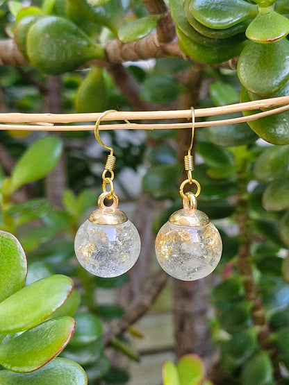 Clear Quartz Magic Ball Earrings