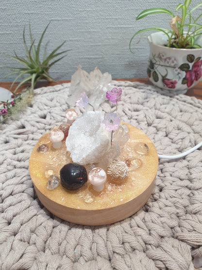 Clear Quartz Geode Lamp