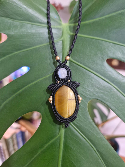 Tigers Eye and Moonstone Pendant