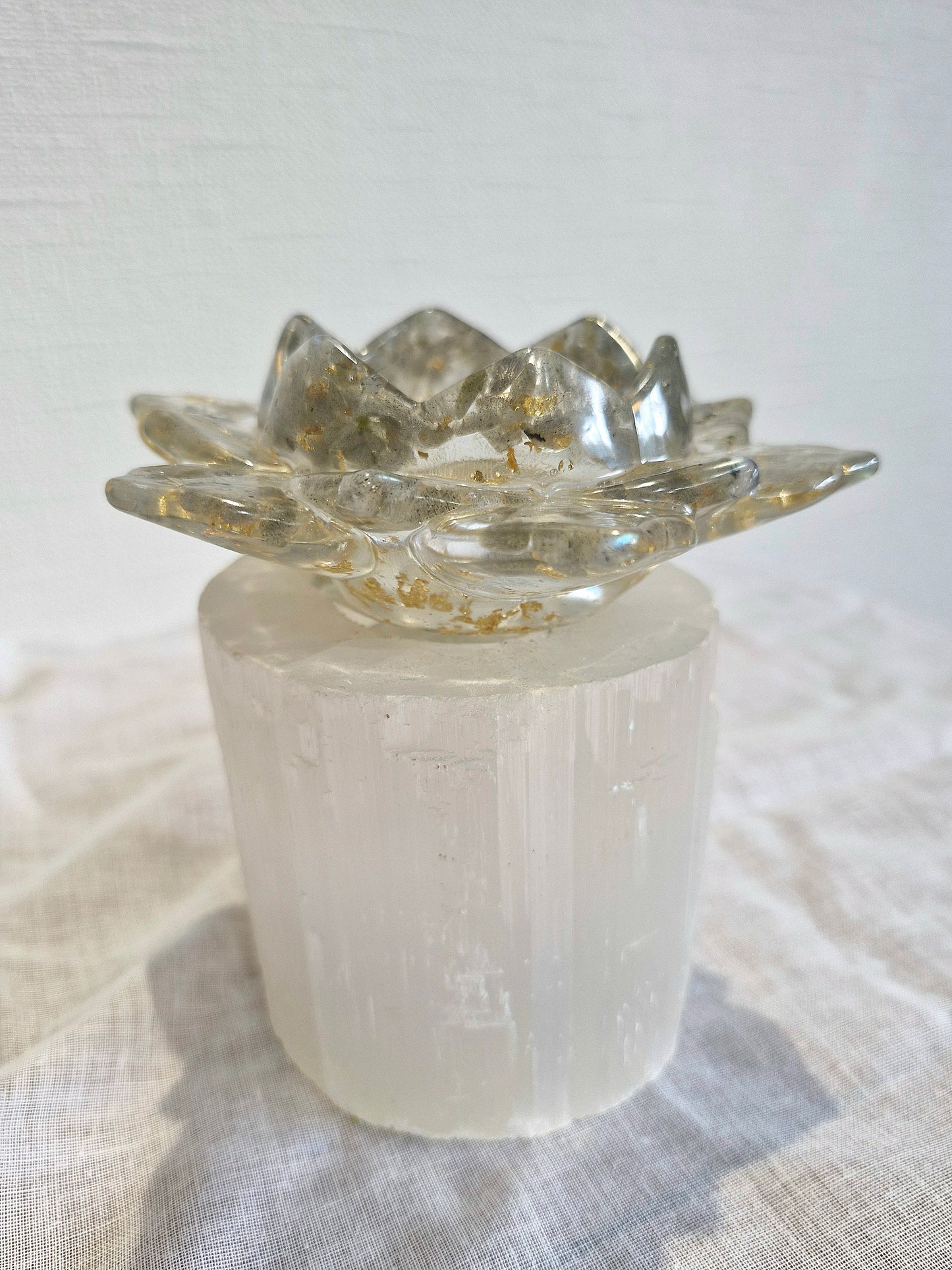 Labradorite Lotus Crystal Candle holder