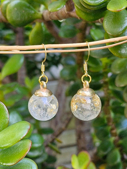 Clear Quartz Magic Ball Earrings