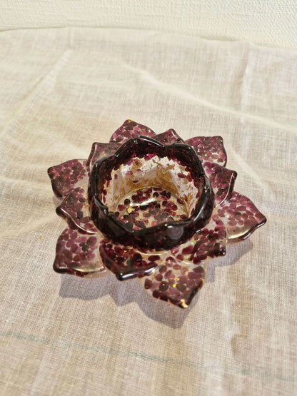 Garnet Lotus Crystal Candle holder