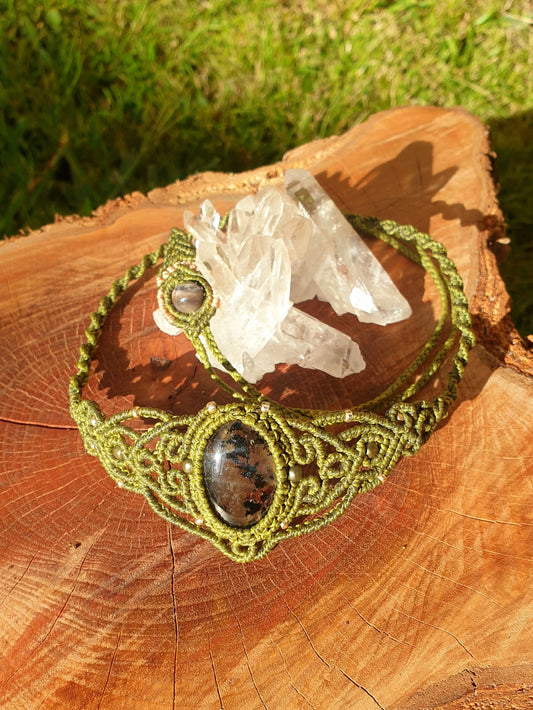 Smokey Quartz Crystal Crown/Choker